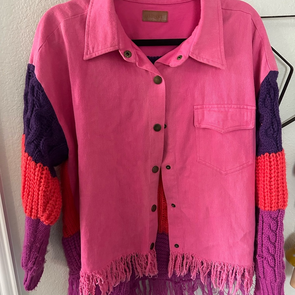 Umgee Pink and Purple Jean Jacket